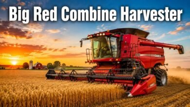 Big Red Combine Harvester